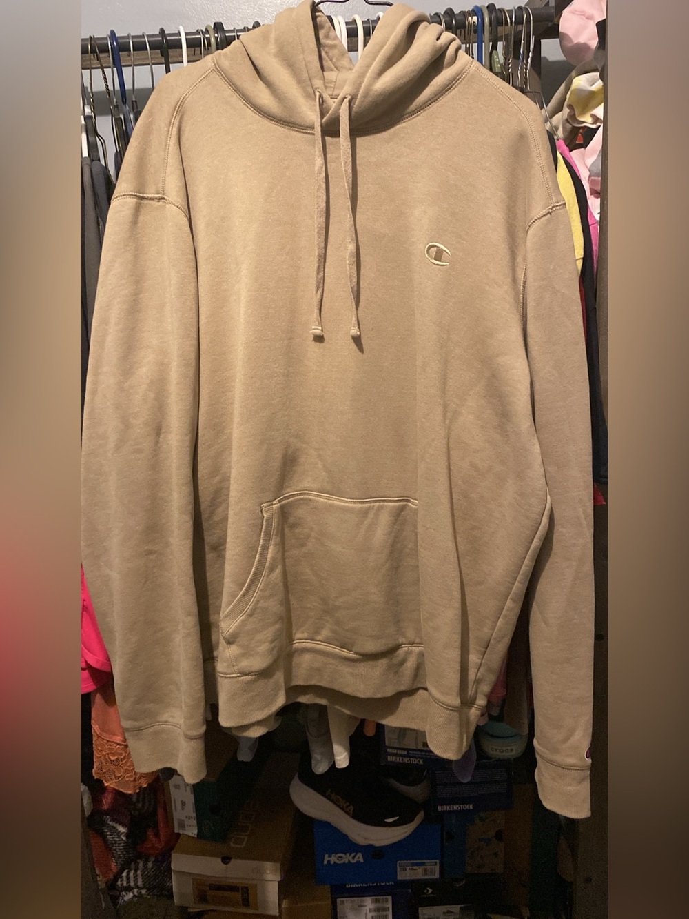 Champion Tan Hooded Sweatshirt - Men